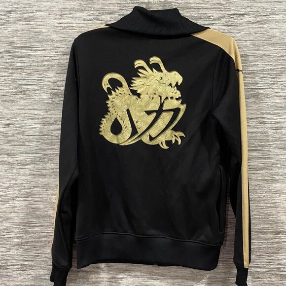 Puma Black & Gold Dragon-Themed Full-Zip Track Jacket With Chinese Characters - Picture 5 of 6